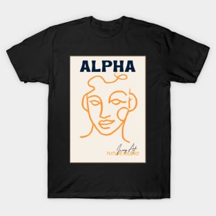 Alpha, Future Legend, Line Drawing Art, Human Head T-Shirt